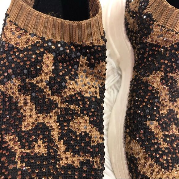 Vince Camuto Henna Leopard Animal Print Knit Slip On Chunky Sneakers Girls 13 M - Picture 6 of 10